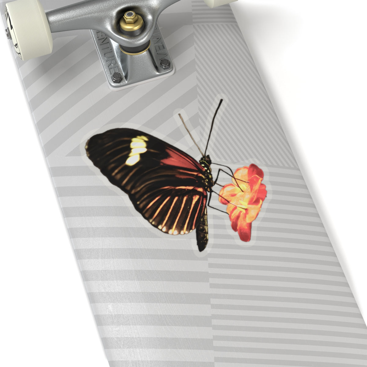 Orange Butterfly on Flower Sticker