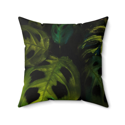 Deep Green Leaves Pillow